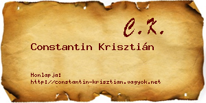 Constantin Krisztián névjegykártya
